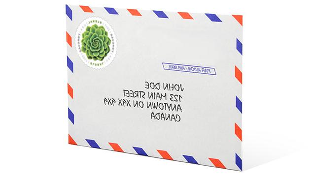 印有“头等环球永远”®邮票的信封图片.
